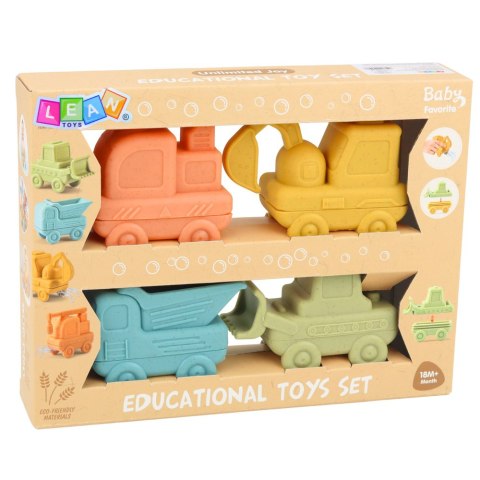 Zabawki Dla Malucha Gumowe Pojazdy Do Rozłączania Zabawy Kąpieli 4 szt. LEAN Toys