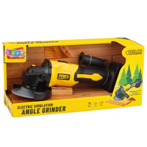 Zabawkowa Szlifierka Kątowa Dla Dzieci Dźwięki Żółta LEAN Toys