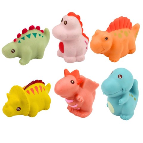 Zestaw Gumowe Dinozaury Edukacyjne Do Kąpieli Zabawy Pastelowe 6 szt. LEAN Toys