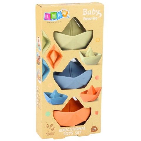 Zestaw Gumowe Łódki Do Kąpieli Zabawy Dla Malucha Pastelowe 3 szt. Marka niezdefiniowana