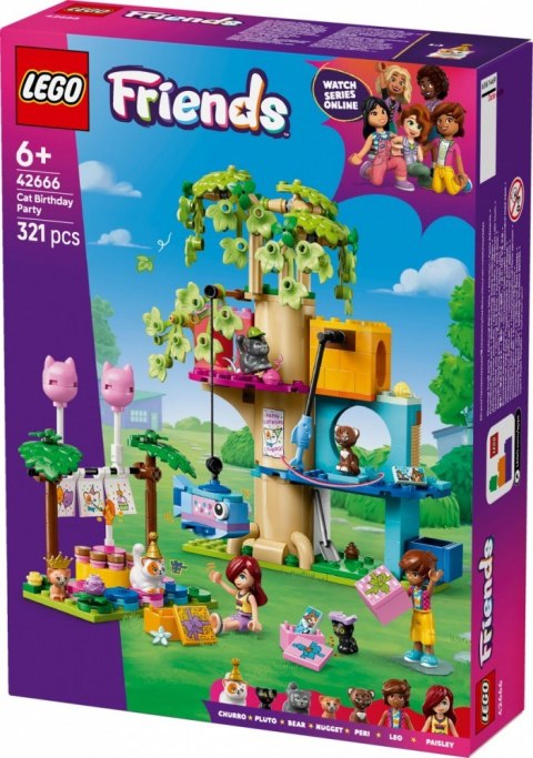 Klocki Friends 42666 Kocie przyjęcie urodzinowe i domek na drzewie LEGO