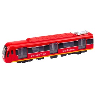 Metro Pociąg City Express Otwierane Drzwi Światła Dźwięki Czerwony LEAN Toys