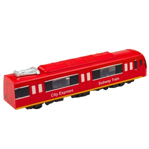Metro Pociąg City Express Otwierane Drzwi Światła Dźwięki Czerwony LEAN Toys