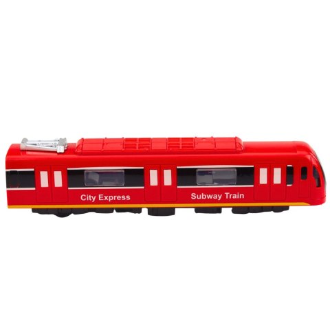 Metro Pociąg City Express Otwierane Drzwi Światła Dźwięki Czerwony LEAN Toys