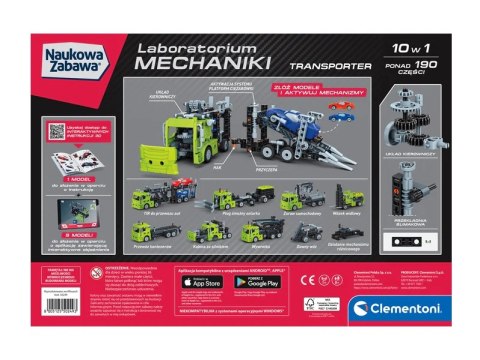 Naukowa Zabawa Klocki Laboratorium Mechaniki Transporter Język Polski Clementoni 50249 Clementoni