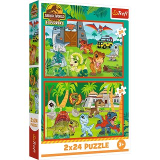 Puzzle - 2x24 - Małe dinozaury - Universal Jurassic World - Trefl 34437