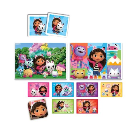 Zestaw Edukacyjny Puzzle Memo Klocki KOCI DOMEK GABI Clementoni 18319