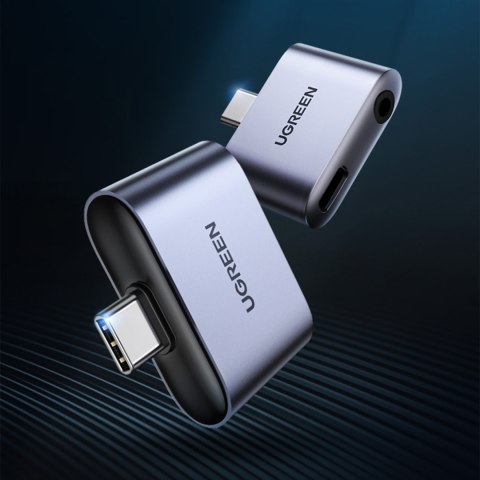 Adapter audio do słuchawek mikrofonu ładowania USB-C miniJack 3.5mm szary UGREEN