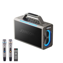 Głośnik bezprzewodowy do karaoke 150W 2 mikrofony pilot USB Jack SD TF czarny JOYROOM
