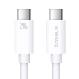 Kabel przewód USB-C - USB-C 240W PD 8K 60Hz 40Gb/s 1m biały BASEUS
