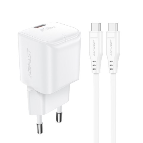 Mini Ładowarka sieciowa PD 30W GaN + kabel USB-C biała ACEFAST