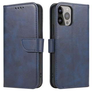 Pokrowiec etui z klapką i portfelem do Samsung S24 Magnet Case niebieskie HURTEL