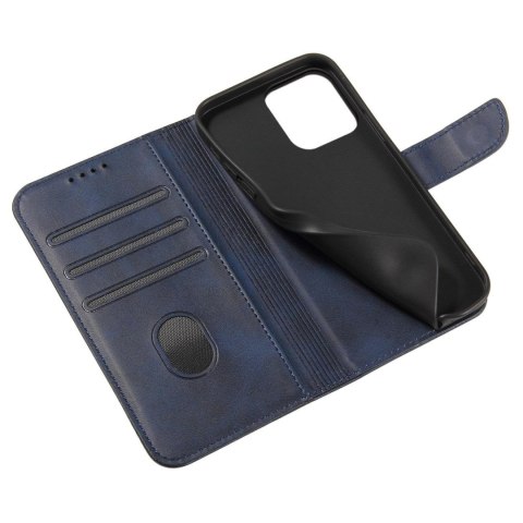 Pokrowiec etui z klapką i portfelem do Samsung S24 Magnet Case niebieskie HURTEL