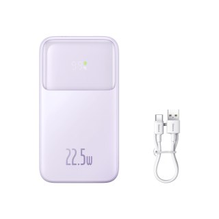 Powerbank z wyświetlaczem 20000mAh 22.5W Comet Series + kabel USB-A - USB-C 0.3m fioletowy BASEUS