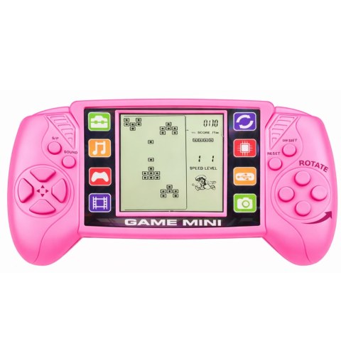 Elektroniczna Gra Konsola Do Gry Tetris Przenośna LCD Różowa LEAN TOYS