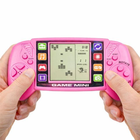 Elektroniczna Gra Konsola Do Gry Tetris Przenośna LCD Różowa LEAN TOYS