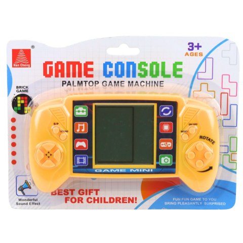 Elektroniczna Gra Konsola Do Gry Tetris Przenośna LCD Żółta LEAN TOYS