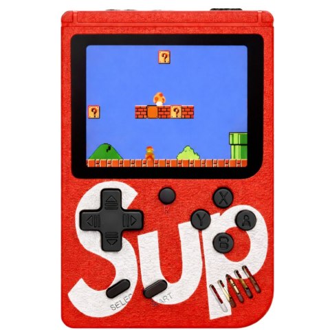 Elektroniczna Gra Konsola Retro Sup 400 Gier LCD 8 Bit Czerwona LEAN Toys