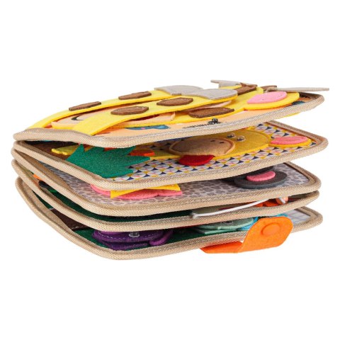 Książeczka sensoryczna edukacyjna filcowa 3D manipulacyjna ruchome elementy żyrafa Kik Sp. z o. o. Sp. k.