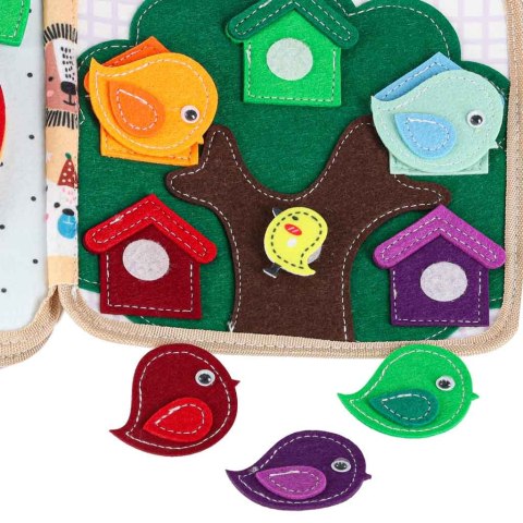 Książeczka sensoryczna edukacyjna filcowa 3D manipulacyjna ruchome elementy żyrafa Kik Sp. z o. o. Sp. k.