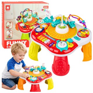 Stolik Edukacyjny Interaktywny Panel Muzyczny Pianinko 2w1 Turkusowy LEAN Toys