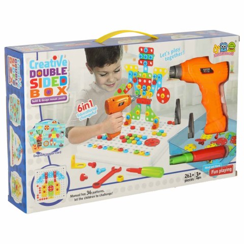 Wkrętarka wiertarka śrubki klocki konstrukcyjne zestaw majsterkowicza walizka 261 elementów Kik Sp. z o. o. Sp. k.