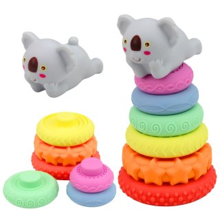 Zestaw Zabawki Sensoryczne Dla Malucha Piramidka Piłki Gumowe 16 el.