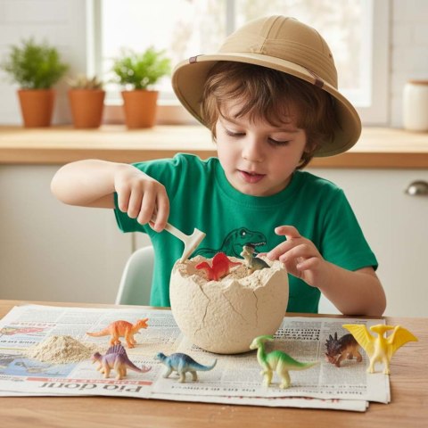 Dinozaury wykopaliska jajko XL dinozaura 12 figurek zestaw archeologiczny Kik Sp. z o. o. Sp. k.