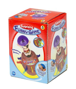 Gra zręcznościowa Szalony Pirat w beczce Ukłuj pirata 9 x 9 x 12,5 cm Kik Sp. z o. o. Sp. k.