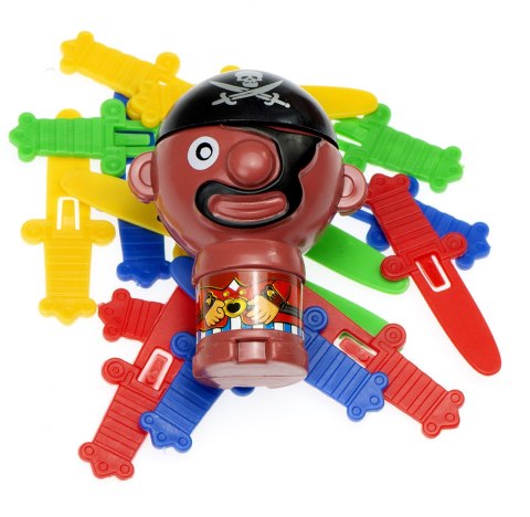 Gra zręcznościowa Szalony Pirat w beczce Ukłuj pirata 9 x 9 x 12,5 cm Kik Sp. z o. o. Sp. k.