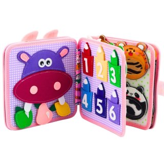 Książeczka Edukacyjna Sensoryczna Filcowa 3D Króliczek Różowy