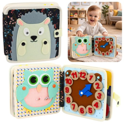 Książeczka Edukacyjna Sensoryczna Filcowa 3D Zwierzęta Jeżyk