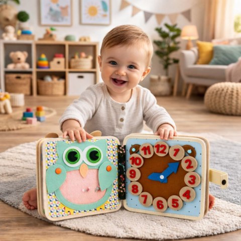 Książeczka Edukacyjna Sensoryczna Filcowa 3D Zwierzęta Jeżyk