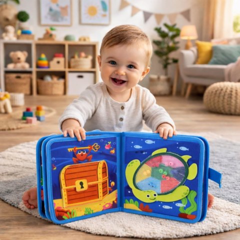 Książeczka Edukacyjna Sensoryczna Filcowa 3D Zwierzęta Morskie