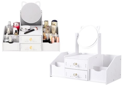 Mała Toaletka Dziecięca Lustro Z Uszami Szufladki Drewniana Biała LEAN