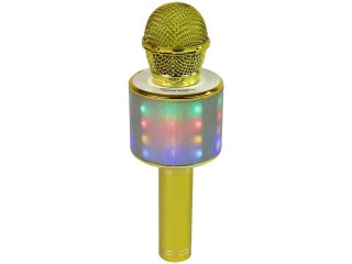 Mikrofon Bezprzewodowy USB Głośnik Nagrywanie Karaoke Model WS-858 Złoty LEAN Toys