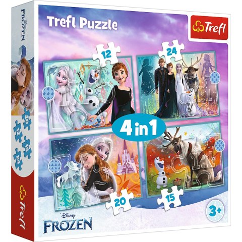 Puzzle - 4w1 (12, 15, 20, 24) - Niezwykły świat Frozen - Kraina Lodu - Trefl 34381
