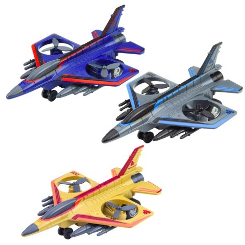 Samolot Myśliwski Bojowy Wojskowy Militarny Napęd Obracane Śmigła LEAN TOYS