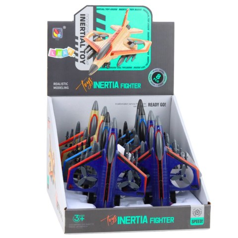 Samolot Myśliwski Bojowy Wojskowy Militarny Napęd Obracane Śmigła LEAN TOYS