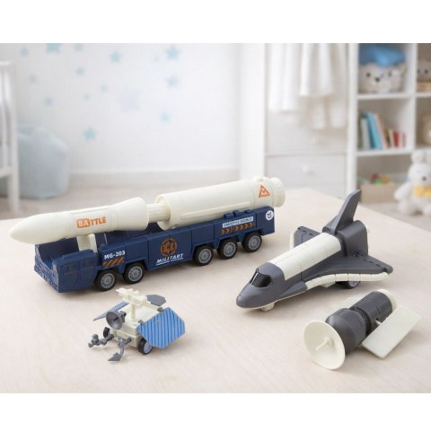 Zestaw Kosmiczny Rakieta Wahadłowiec Satelita Pojazd Transportowy LEAN Toys