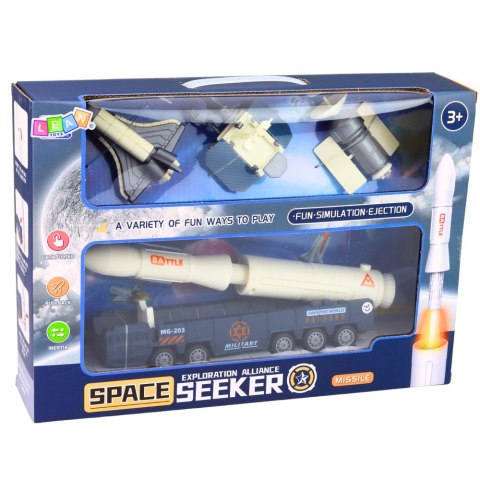 Zestaw Kosmiczny Rakieta Wahadłowiec Satelita Pojazd Transportowy LEAN Toys