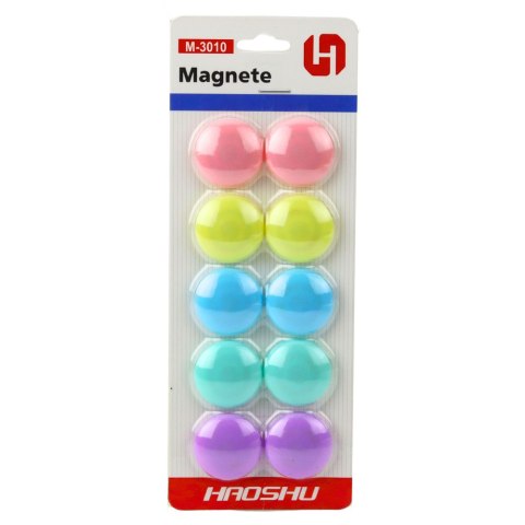 Zestaw Magnesów Do Tablicy Magnetycznej Kolorowe 10szt 3cm LEAN