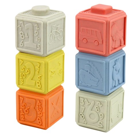 Zestaw Miękkie Zabawki Sensoryczne Piłeczki Piramidka Klocki 18 el.