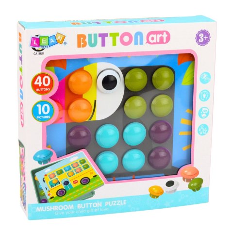 Kreatywne Puzzle Geometryczne Mozaika Układanka Edukacyjna Grzybki 53 el.