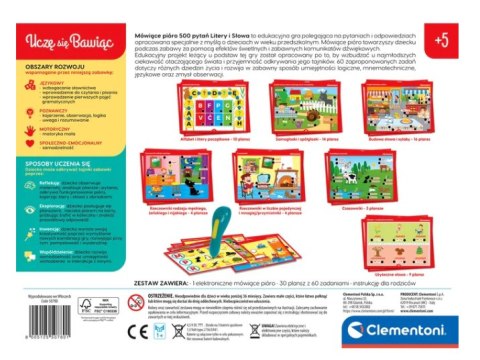 Mówiące Pióro 500 Pytań Litery i Słowa Uczę się Bawiąc Język Polski Clementoni 50780 Clementoni