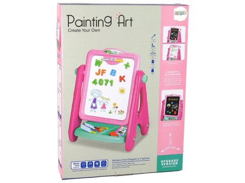 Tablica Edukacyjna 2 w 1 Niebieska Kredy Pisaki LEAN Toys