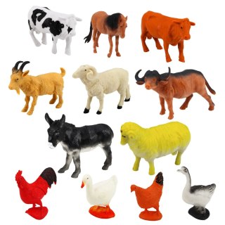 Zestaw Figurki Zwierzęta Gospodarskie Domowe Farma 12 szt. LEAN Toys