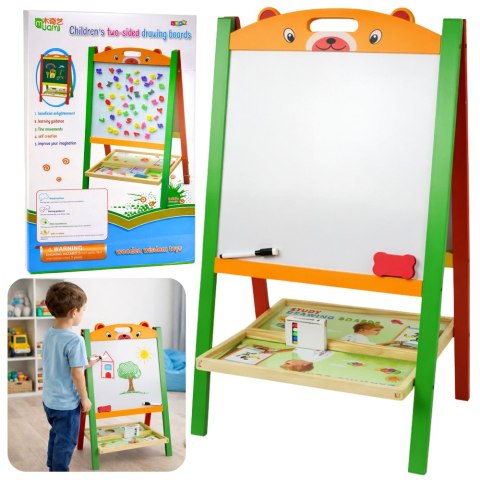 Dwustronna Tablica Edukacyjna Magnetyczna Kredowa 2w1 Pisak Litery Liczby LEAN Toys