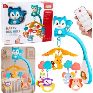 Karuzela Do Łóżeczka z Wiewiórką Projektor Zawieszki Pilot Muzyka LEAN Toys