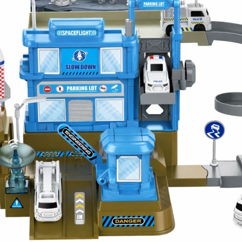 Kosmiczna Stacja Interaktywna Parking Rakieta Światła Dźwięki LEAN Toys